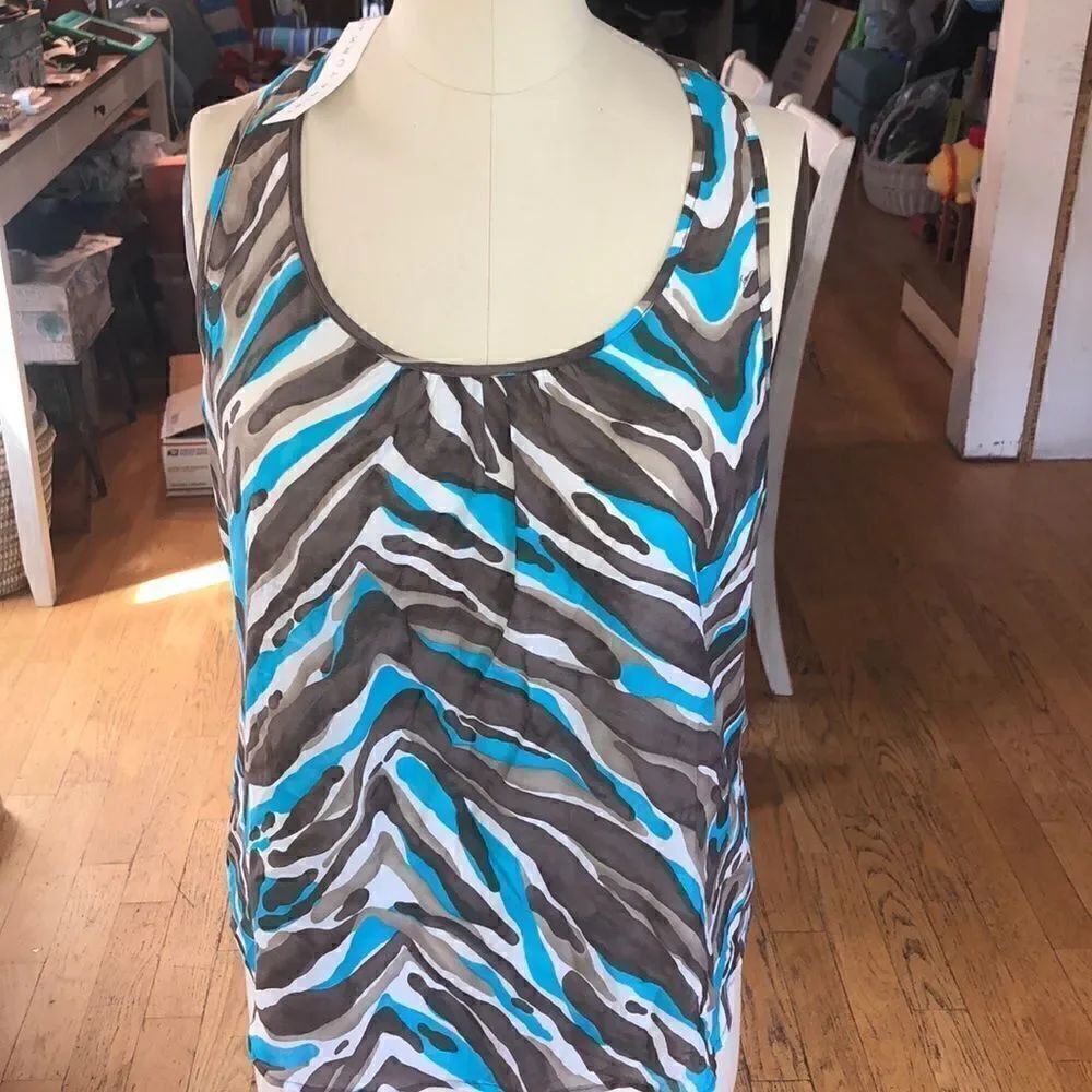 NWT Beach 🏖 Wave 🌊 Camo Tank Top Made in California USA 🇺🇸 💯 Cotton Breezy!